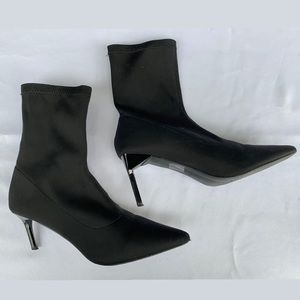 Black sock bootie heels size 5 UK (US 7)